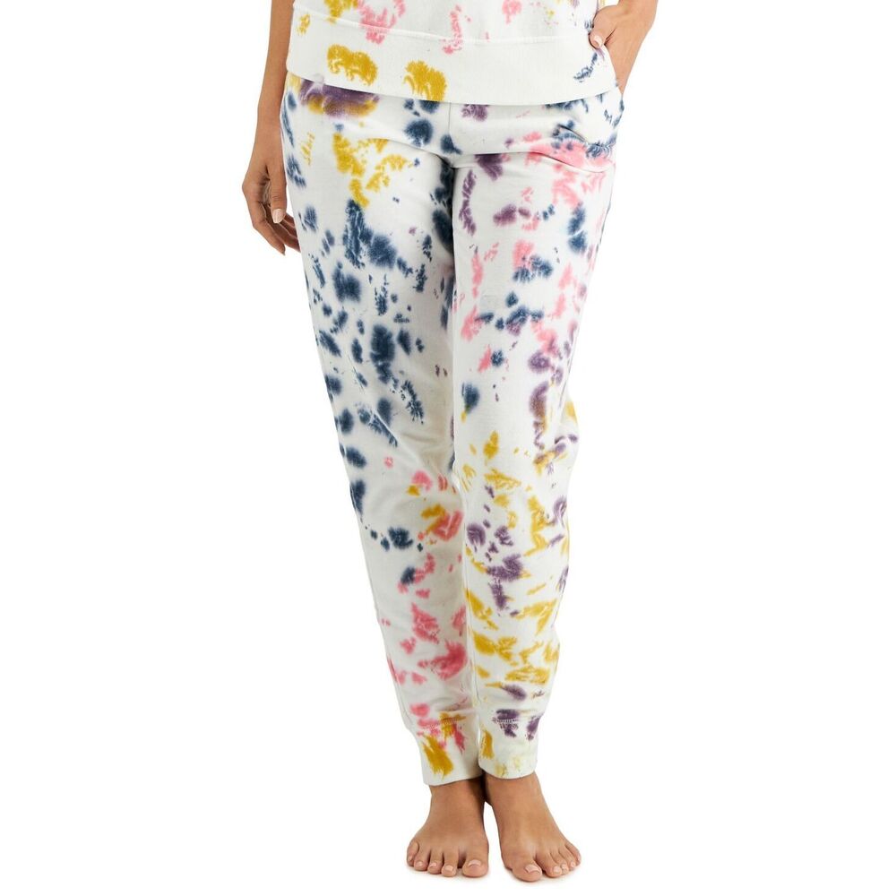 Jenni Womens On Repeat Jogger Pajama Pants,Bold Tiedye,Large